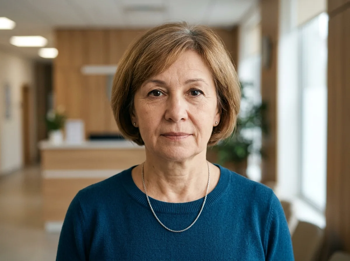Аватар женщины средних лет, Мария В., нейтральный портрет для медицинского отзыва